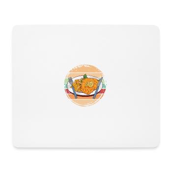 Schnitzel mit Pommes Retro Farben - Mousepad (Querformat) - Weiß - Vorne