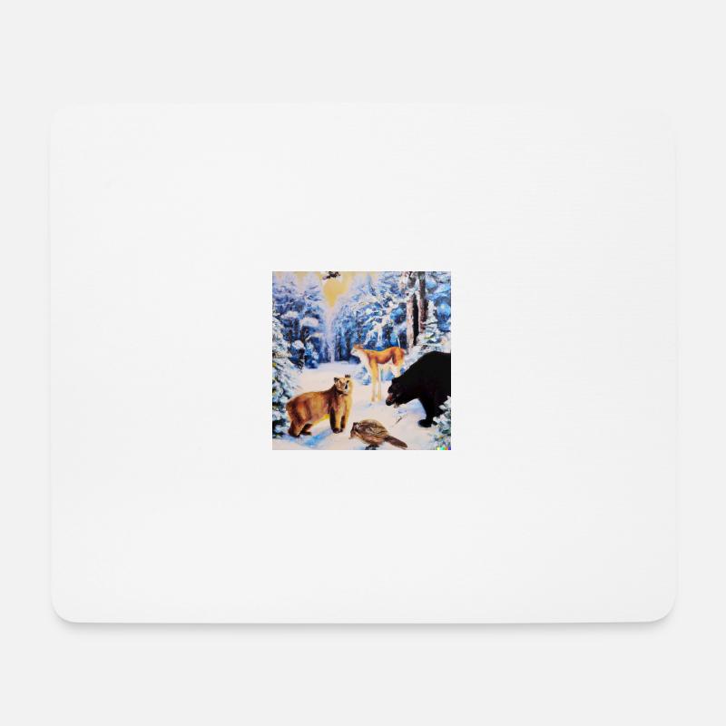 Waldtiere - Mousepad (Querformat) - Weiß