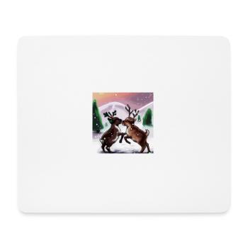 Zwei verspielte Rentiere - Mousepad (Querformat) - Weiß - Vorne