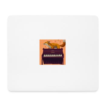 Fuchs auf Klavier - Mousepad (Querformat) - Weiß - Vorne