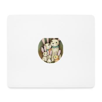 Rabbit family Rammler - Mouse Pad (horizontal) - white - Front