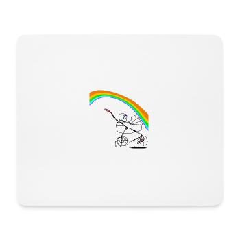 Kinderwagen unter dem Regenbogen - Mousepad (Querformat) - Weiß - Vorne