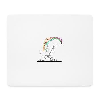 Regenbogen Kinderwagen - Mousepad (Querformat) - Weiß - Vorne