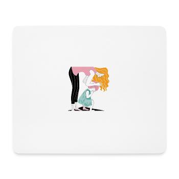 Mom and daughter - Mouse Pad (horizontal) - white - Front
