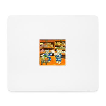 teddy bears shopping for groceries in Japan ukiyo - Mouse Pad (horizontal) - white - Front