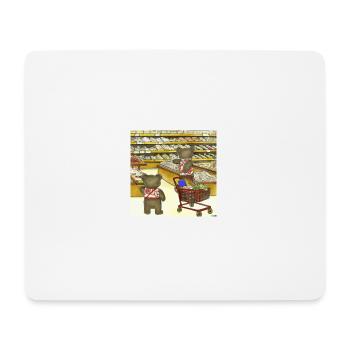 Teddybären kaufen Lebensmittel in Japan ukiyo - Mousepad (Querformat) - Weiß - Vorne