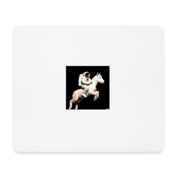 Foto eines Astronauten auf einem Pferd - Mousepad (Querformat) - Weiß - Vorne