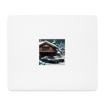 Ein Schneetag mit einem japanischen Haus - Mousepad (Querformat) - Weiß - Vorne