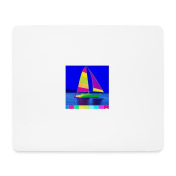 picture in Warhol style with a sailing yacht - Mousepad (Querformat) - Weiß - Vorne