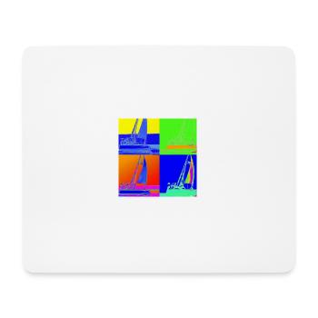 a picture in Warhol style with a sailing yacht - Mousepad (Querformat) - Weiß - Vorne