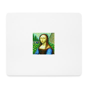 mona lisa in van gogh style - Mousepad (Querformat) - Weiß - Vorne