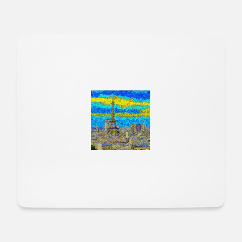 Paris - van Gogh Style - Mousepad (Querformat) - Weiß