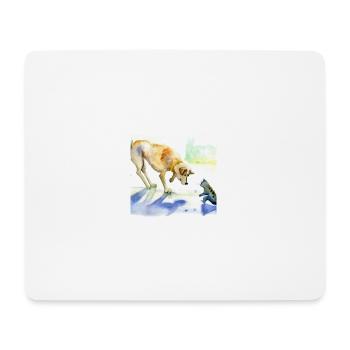 Hund und Katze Aquarell - Mousepad (Querformat) - Weiß - Vorne