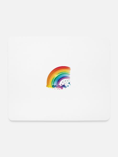 Regenbogen halbrund - Mousepad (Querformat) - Weiß