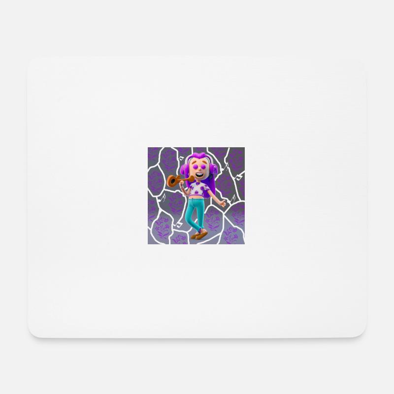 LUSTIGE MUSIK ILLUSTRATION MÄDCHEN 5 - Mousepad (Querformat) - Weiß