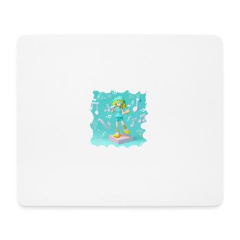 LUSTIGE MUSIK ILLUSTRATION MÄDCHEN 5 - Mousepad (Querformat) - Weiß - Vorne