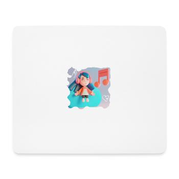 FUNNY MUSIC ILLUSTRATION GIRL 10 - Mouse Pad (horizontal) - white - Front