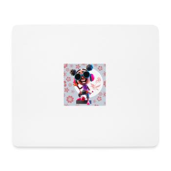 LUSTIGE MUSIK ILLUSTRATION MÄDCHEN 12 - Mousepad (Querformat) - Weiß - Vorne
