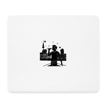 Sänger vor der Hamburger Skyline - Mousepad (Querformat) - Weiß - Vorne