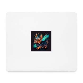 Cute Poodle & yorkshire Dog 🐩❤️ - Tapis de souris (format paysage) - blanc - Devant