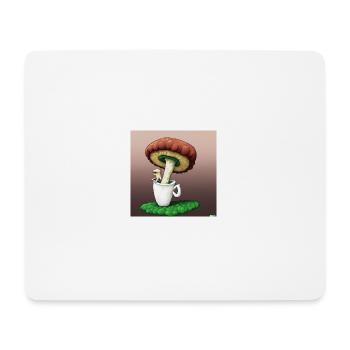 Mushroom sipping Coffee - Mouse Pad (horizontal) - white - Front