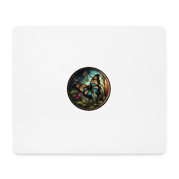 Stained glass butterfly - Mouse Pad (horizontal) - white - Front
