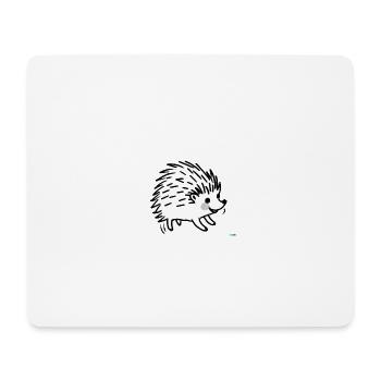 Herisson noir et blanc - Tapis de souris (format paysage) - blanc - Devant