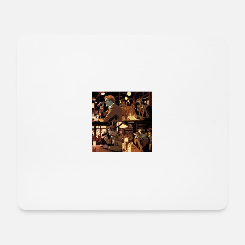 Person using binoculars to spy on target - Mousepad (Querformat) - Weiß