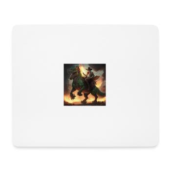 Cowboy riding T Rex - Mousepad (Querformat) - Weiß - Vorne