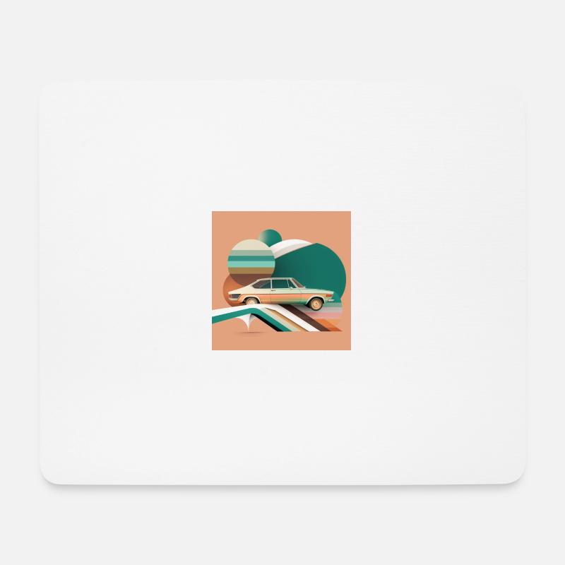 Illustration Auto 70er Jahre Farbkunst - Mousepad (Querformat) - Weiß