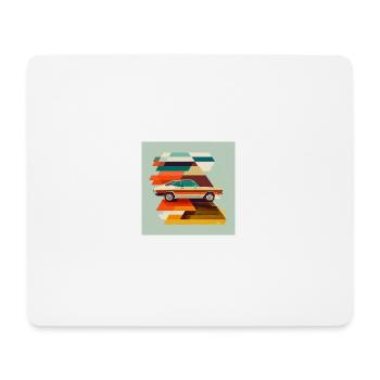 Illustration Auto 70er Jahre Farbkunst - Mousepad (Querformat) - Weiß - Vorne