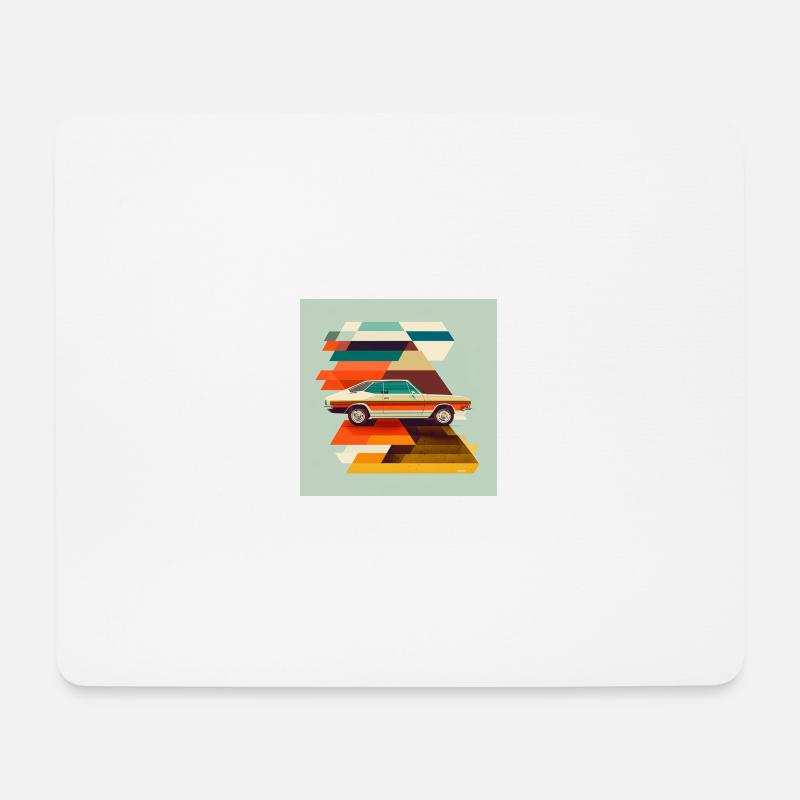 Illustration Auto 70er Jahre Farbkunst - Mousepad (Querformat) - Weiß