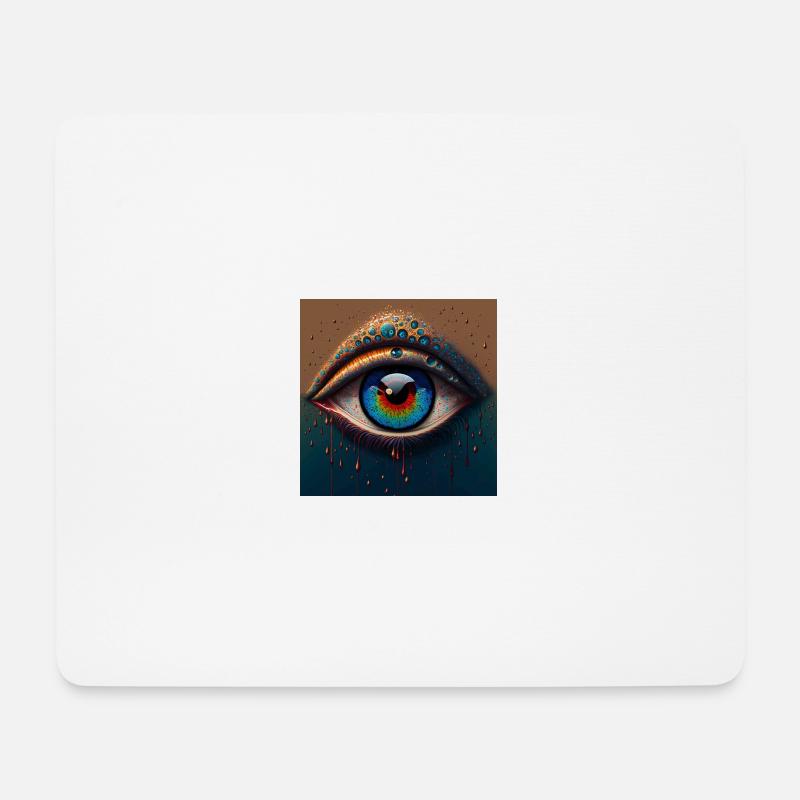 abstrakt øje pointillisme - Musemåtte (tværformat) - hvid