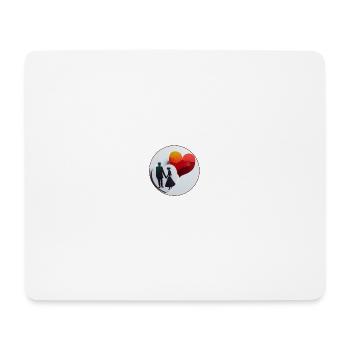 Amour et coeur en papier vesion cercle - Tapis de souris (format paysage) - blanc - Devant