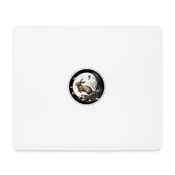 Ein Hase springt in eine Pfütze - Mousepad (Querformat) - Weiß - Vorne