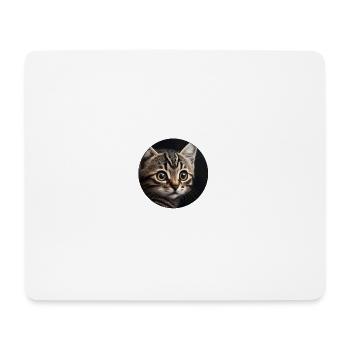 süßes Tabby-Kätzchen mit großen Augen - Mousepad (Querformat) - Weiß - Vorne