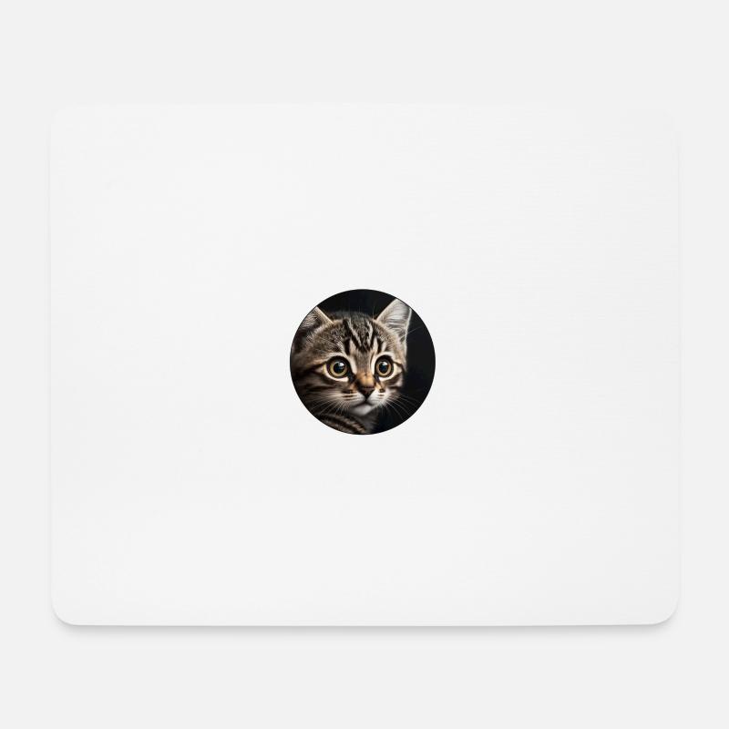 cute tabby kitten with big eyes - Mouse Pad (horizontal) - white