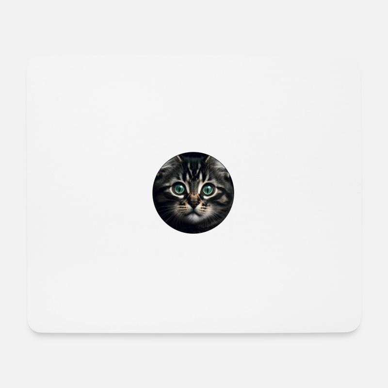 süßes Tabby-Kätzchen mit großen Augen - Mousepad (Querformat) - Weiß