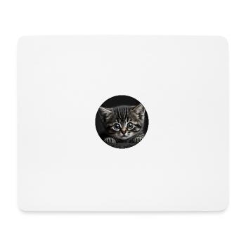 süßes Tabby-Kätzchen mit großen Augen - Mousepad (Querformat) - Weiß - Vorne