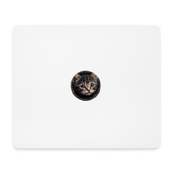 mignon chaton tigré avec ses grands yeux - Tapis de souris (format paysage) - blanc - Devant