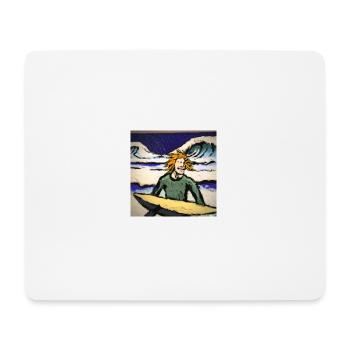 Van Gogh Surfer Meer - Mousepad (Querformat) - Weiß - Vorne