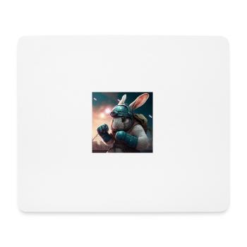 Hase Kämpfer - Mousepad (Querformat) - Weiß - Vorne