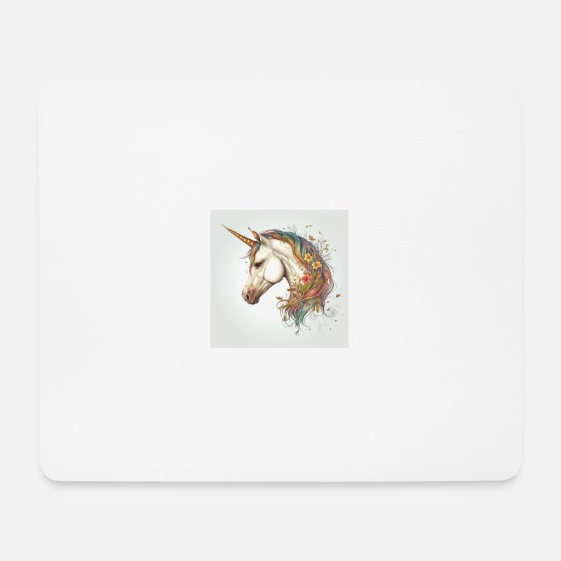 Einhorn Cartoon Stil - Mousepad (Querformat) - Weiß