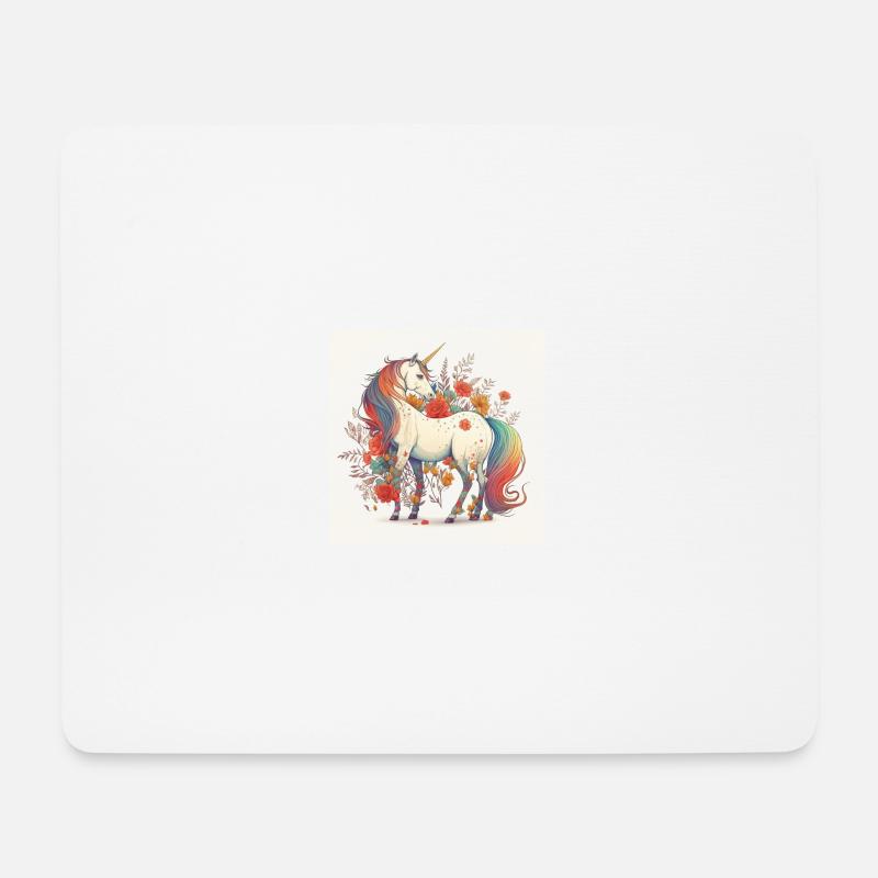 Einhorn Cartoon - Mousepad (Querformat) - Weiß