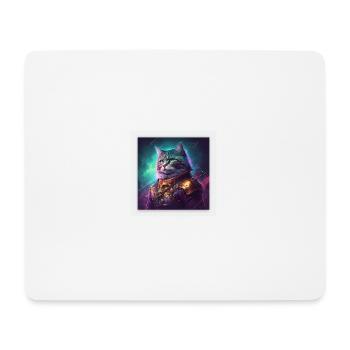 Der Herrscher der Galaxy ist eine Katze - Mousepad (Querformat) - Weiß - Vorne