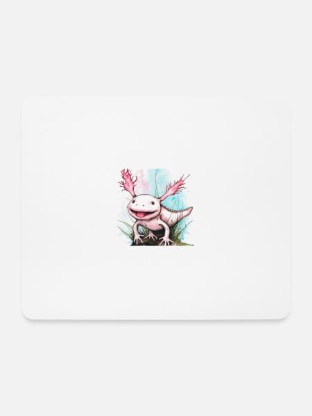 Laughing axolotl in watercolour look - Mouse Pad (horizontal) - white