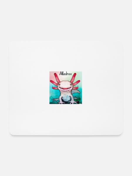 Lachendes Axolotl in Watercolour Optik - Mousepad (Querformat) - Weiß