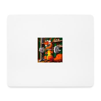SQRRLD - Squirrel's Bench Press Accident 04 - Mousepad (Querformat) - Weiß - Vorne