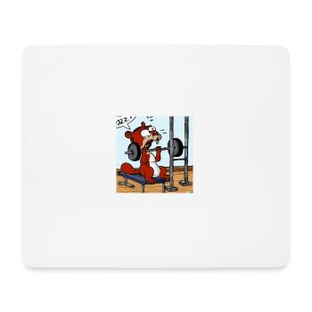 SQRRLD - Squirrel's Bench Press Accident 03 - Mousepad (Querformat) - Weiß - Vorne