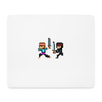 PixelArt Ninja fight - Mousepad (Querformat) - Weiß - Vorne